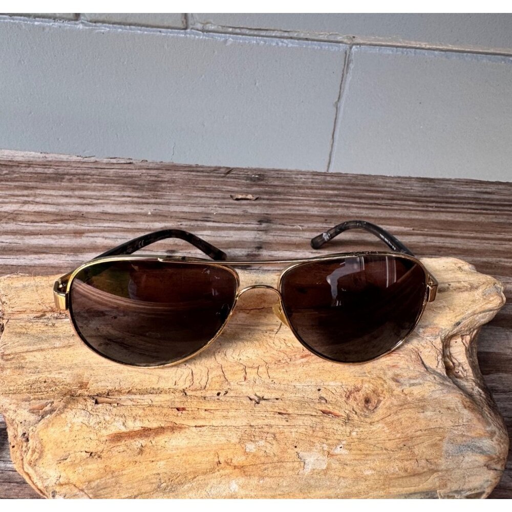 Tory Burch TY6010 1402/1E Gold Polarized Aviator Sunglasses Brown Gradient 58mm - Picture 1 of 16